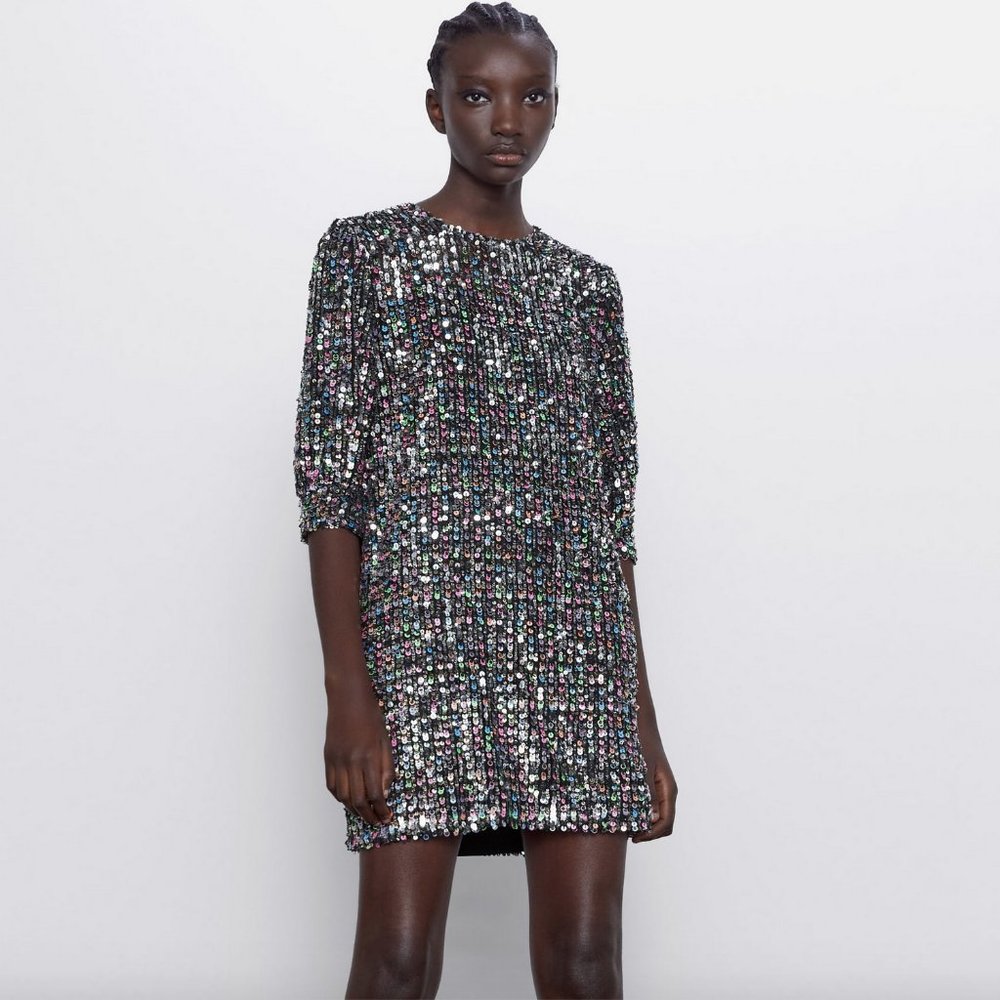 **NWT ZARA SEQUIN MINI DRESS HOLIDAY BLING**  SOLD OUT & RARE! Gorgeous!!